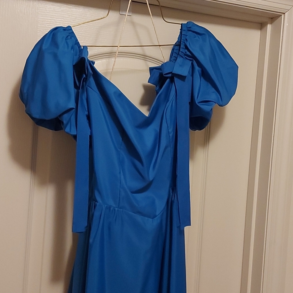 Full length royal blue dress